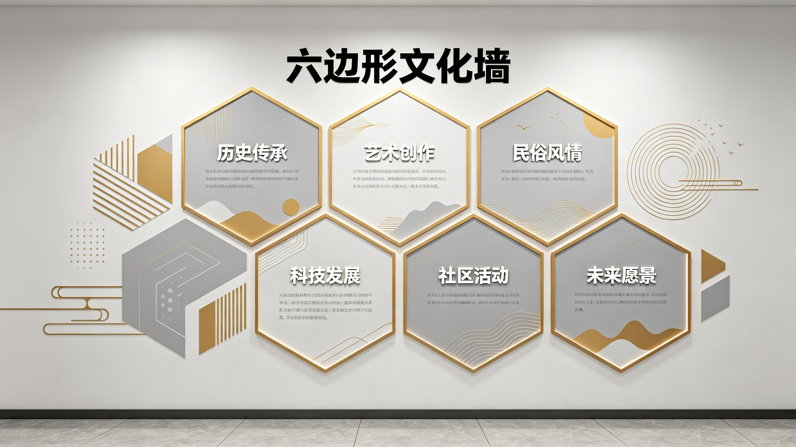 昌宁企业文化墙 | 六边形信息美学
